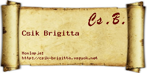 Csik Brigitta névjegykártya